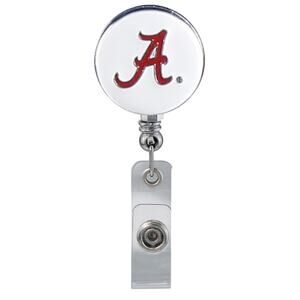 New Alabama Crimson Tide White Retractable Work ID Badge Reel Holder. NCAA